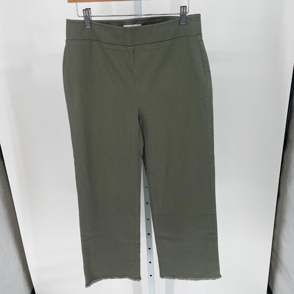 Loft Womens Cropped Green Chino Pants NWT Size 4 Office Girlfriend Straight Leg - Picture 1 of 11
